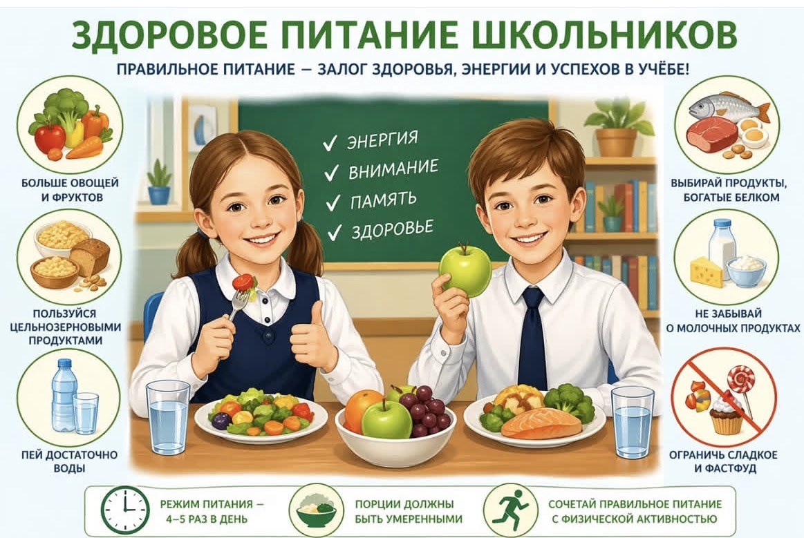 Здоровое питание школьника: памятка для заботливых родителей